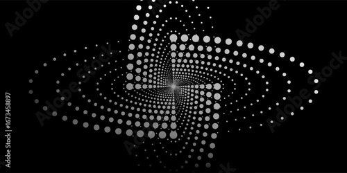Halftone circular dotted frames set. Circle dots texture isolated modern simple art white circle