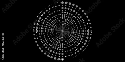 Halftone circular dotted frames set. Circle dots texture isolated modern