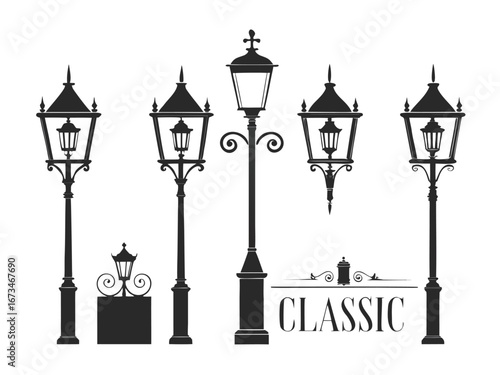 Retro Streetlight Silhouettes Collection