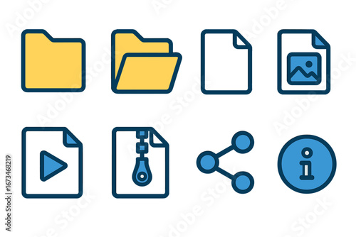 Vector illustration of folders and files for digital organization