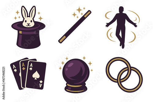Magic elements in a whimsical vector illustration design