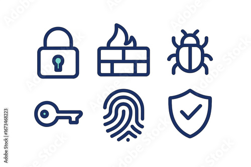 Security icons representing digital protection and privacy