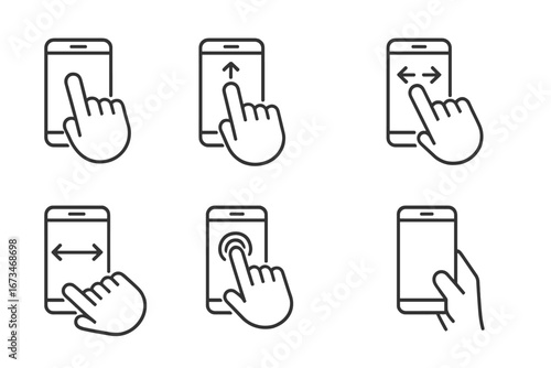 Touch gestures on mobile devices for user interaction tutorials