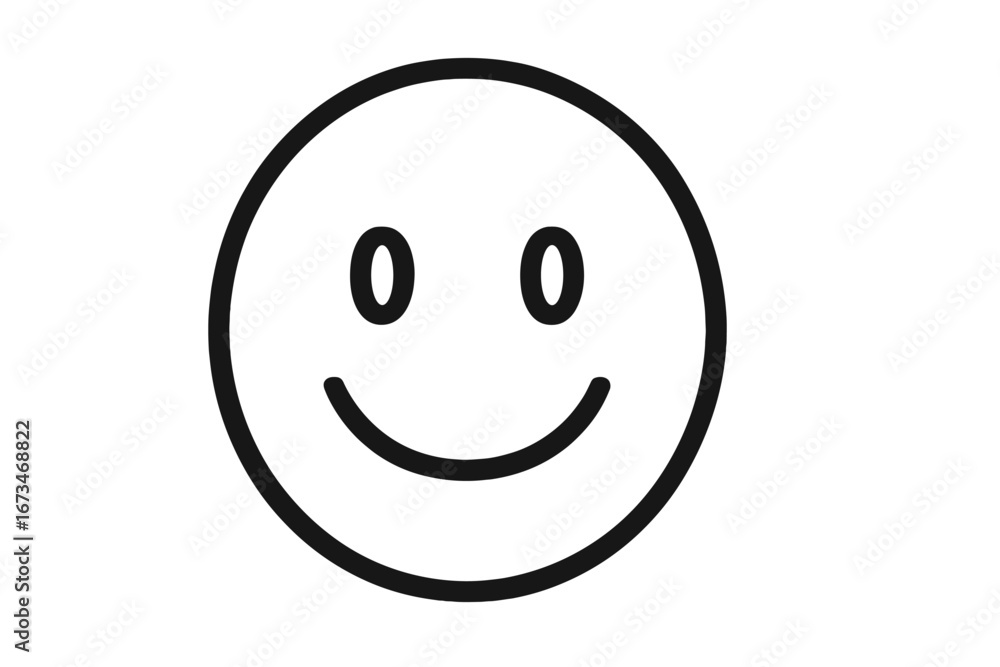 Fototapeta premium Simple vector illustration of a smiling face on a white background