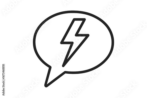 Electric speech bubble design for digital communication themes