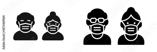 Vector illustration of people wearing masks during health crisis