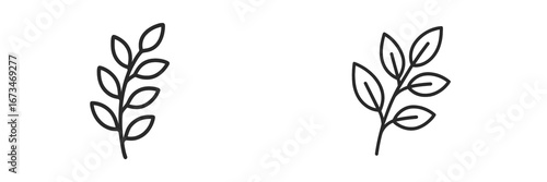Simple vector illustration of two leaf branches on a white background