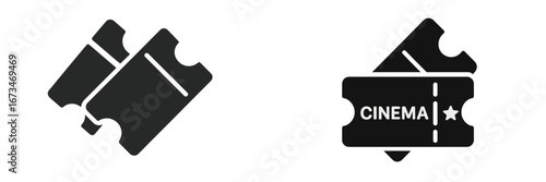 Vector illustration of cinema tickets in black and white design