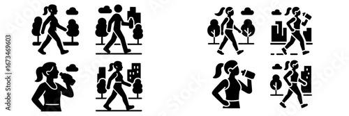 Walking and exercising in urban environments with water bottles