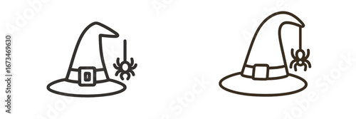 Witch hat with spider vector illustration for Halloween celebration