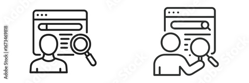Vector illustration of people searching for information online