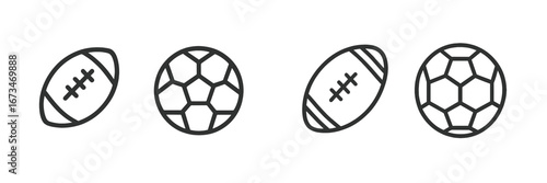 Different types of sports balls in vector illustration format