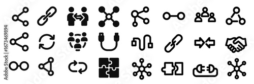 Vector illustration of connection symbols for digital communication
