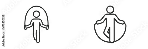 Vector illustration of a person skipping rope in a fitness action