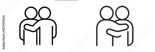 Couples embracing and showing affection in vector illustration