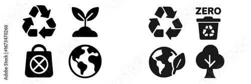 Sustainable icons for conservation and recycling