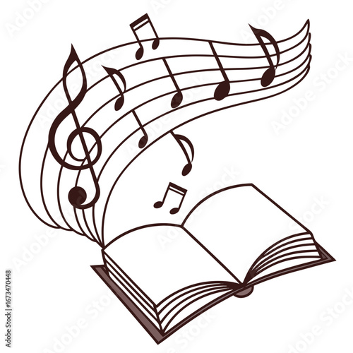 music note book and musical notes