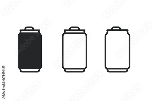 Vector illustration of soda cans in different designs and styles