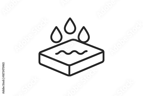 Waterdrop on a soap bar symbolizing cleanliness and hygiene