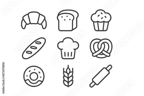 Vector bakery treats for culinary design