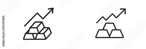 Growth in gold investment represented by vector illustrations
