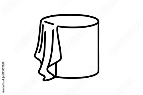 Simple vector illustration of a draped table in minimalist style