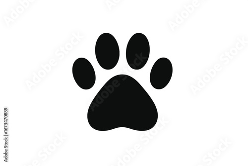 Stylized black paw print design for animal lovers and pet enthusiasts