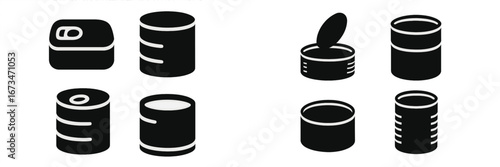 Creative vector illustrations of various can designs for products