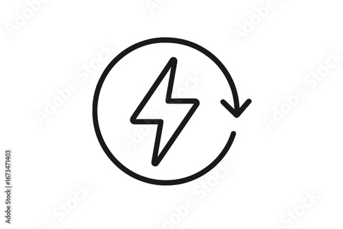 Free Download Electricity symbol with circular arrow for renewable energy concept - GFXLoad