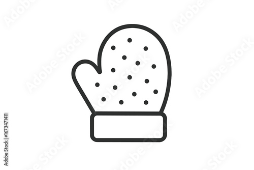 Cute mitten illustration with polka dots and cozy design