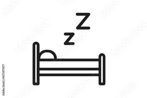 Sleeping person in bed with zzz symbols above in vector illustration