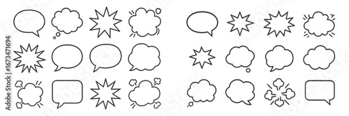 Colorful vector speech and thought bubbles for creative communication