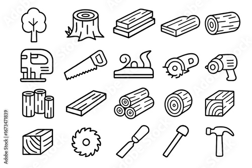Woodworking tools and materials for crafting and building projects