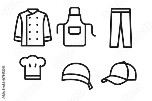 Professional kitchen attire and accessories designed for chefs