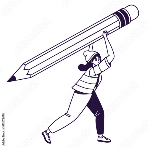 illustration of a man with pencil