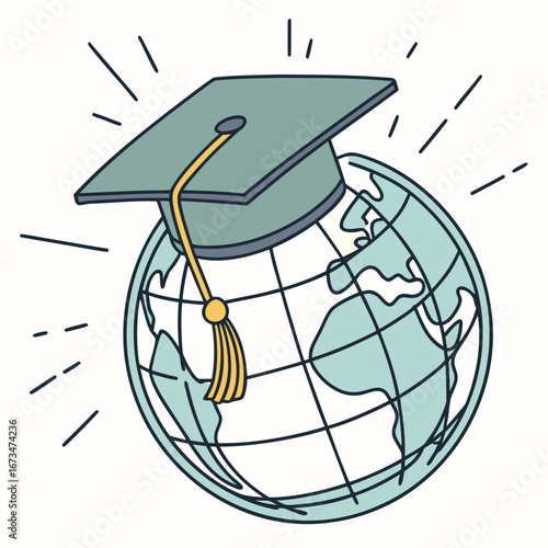 globe with graduation cap