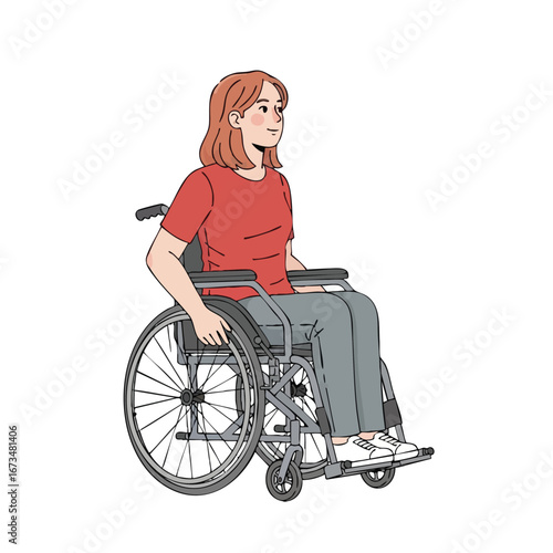 Woman in wheelchair enjoying life with confidence and independence 