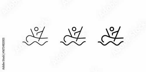 human on watercraft icon sign vector
