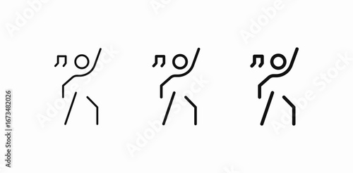 dancing listening music icon sign vector