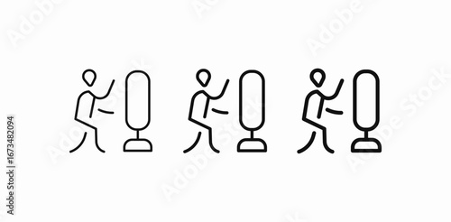 kick boxing training icon sign vector