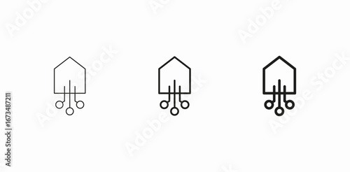 networked home technology icon sign vector