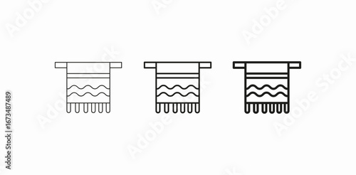 towel rack hanging icon sign vector