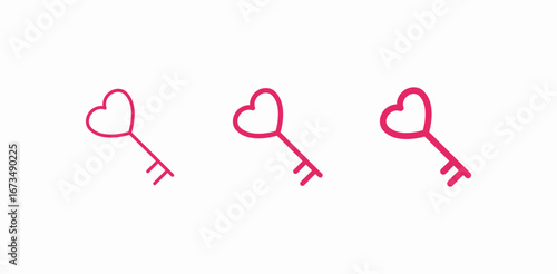heart key love icon sign vector