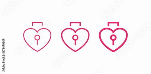 heart padlock keyhole icon sign vector