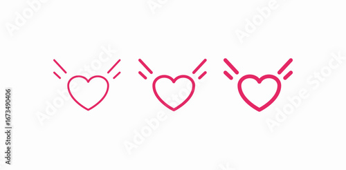 heart with rays icon sign vector