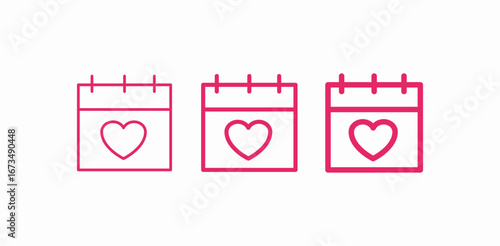 love date calendar icon sign vector
