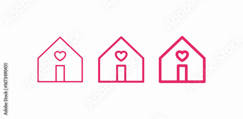 love in house icon sign vector