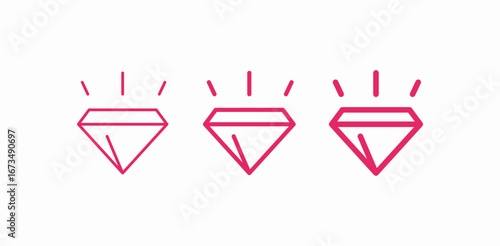 sparkling diamond outline icon sign vector