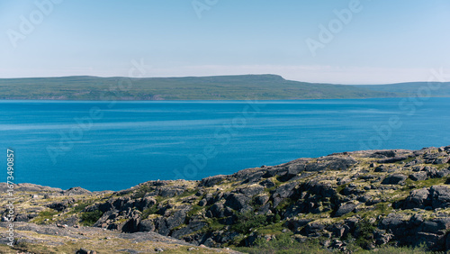 Wallpaper Mural landscape Russian North view in the tundra with a mountain river and a lake in the mountains Torontodigital.ca