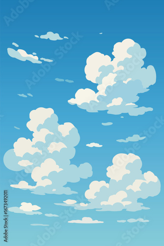 anime cartoon style cloud background